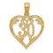 14K Gold 30 in Heart Charm Birthday Sports Pendant Jewerly 19mm x 14mm